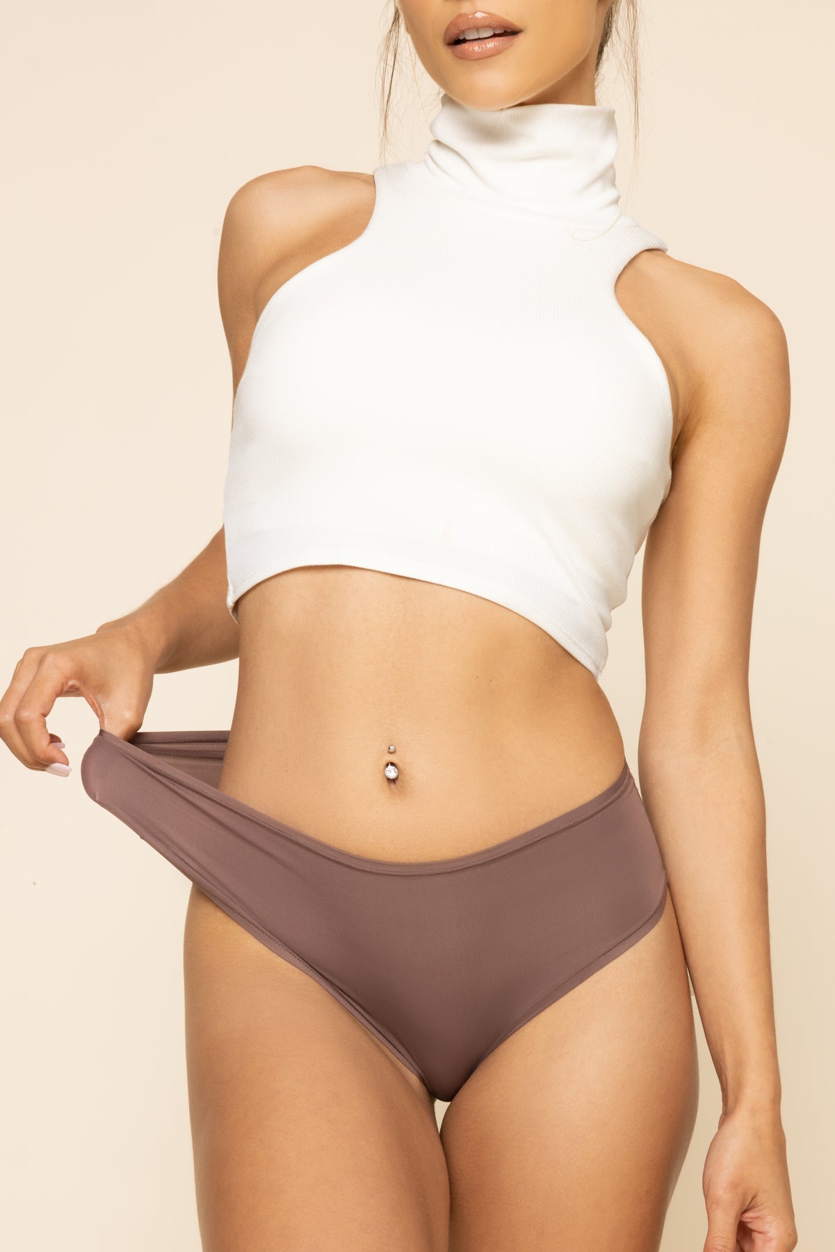 Next to Nothing Higher Rise Cheeky Panty - Dark Mocha