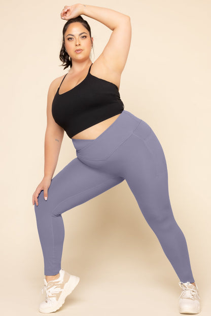 Crisscross Hourglass® Legging with Pockets - Blue Mist