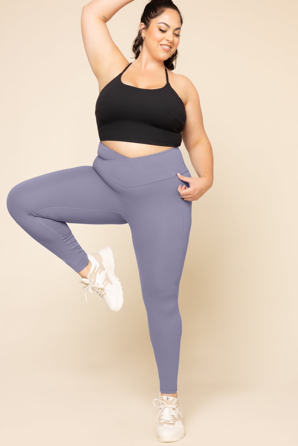 Crisscross Hourglass® Legging with Pockets - Blue Mist