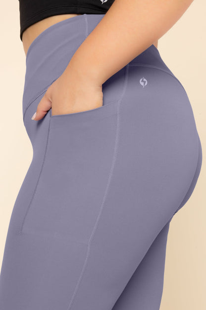 Crisscross Hourglass® Legging with Pockets - Blue Mist