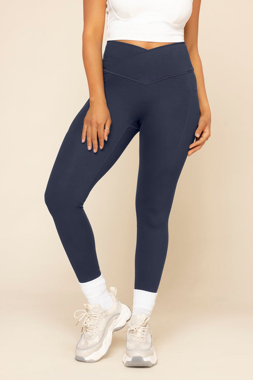 Crisscross Hourglass® Legging with Pockets - Cosmic Navy