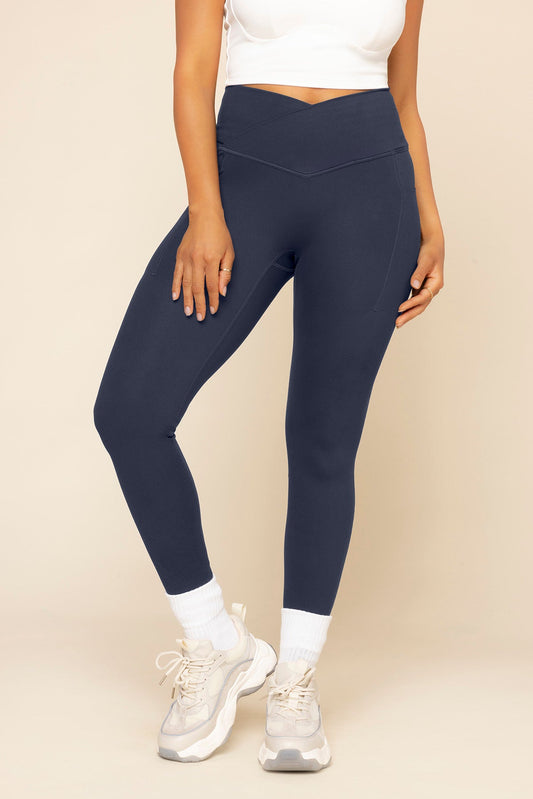 Crisscross Hourglass® Legging with Pockets - Cosmic Navy