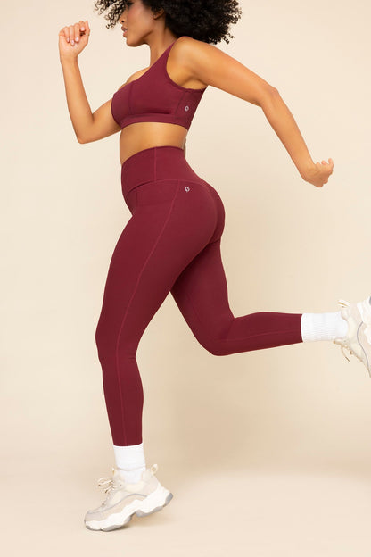 Crisscross Hourglass® Legging with Pockets - Crimson