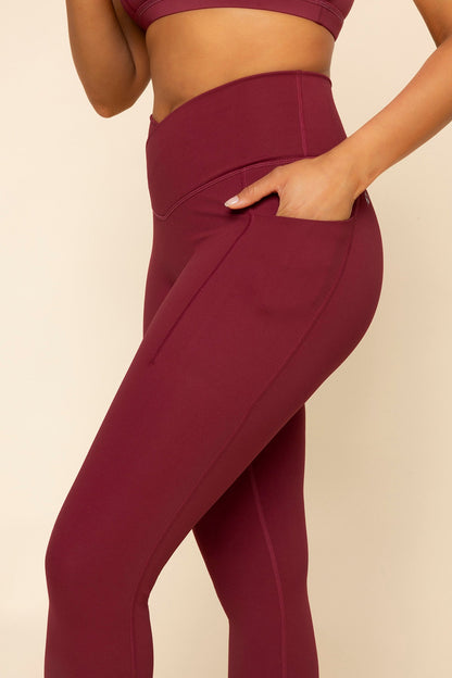 Crisscross Hourglass® Legging with Pockets - Crimson