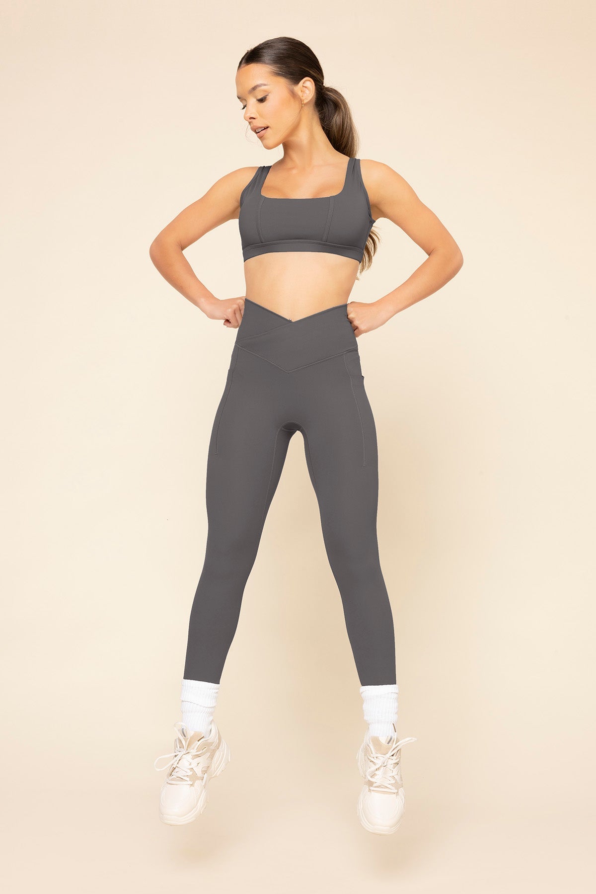 Crisscross Hourglass® Legging with Pockets - Slate