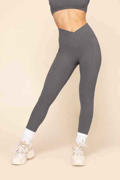 Crisscross Hourglass® Legging with Pockets - Slate