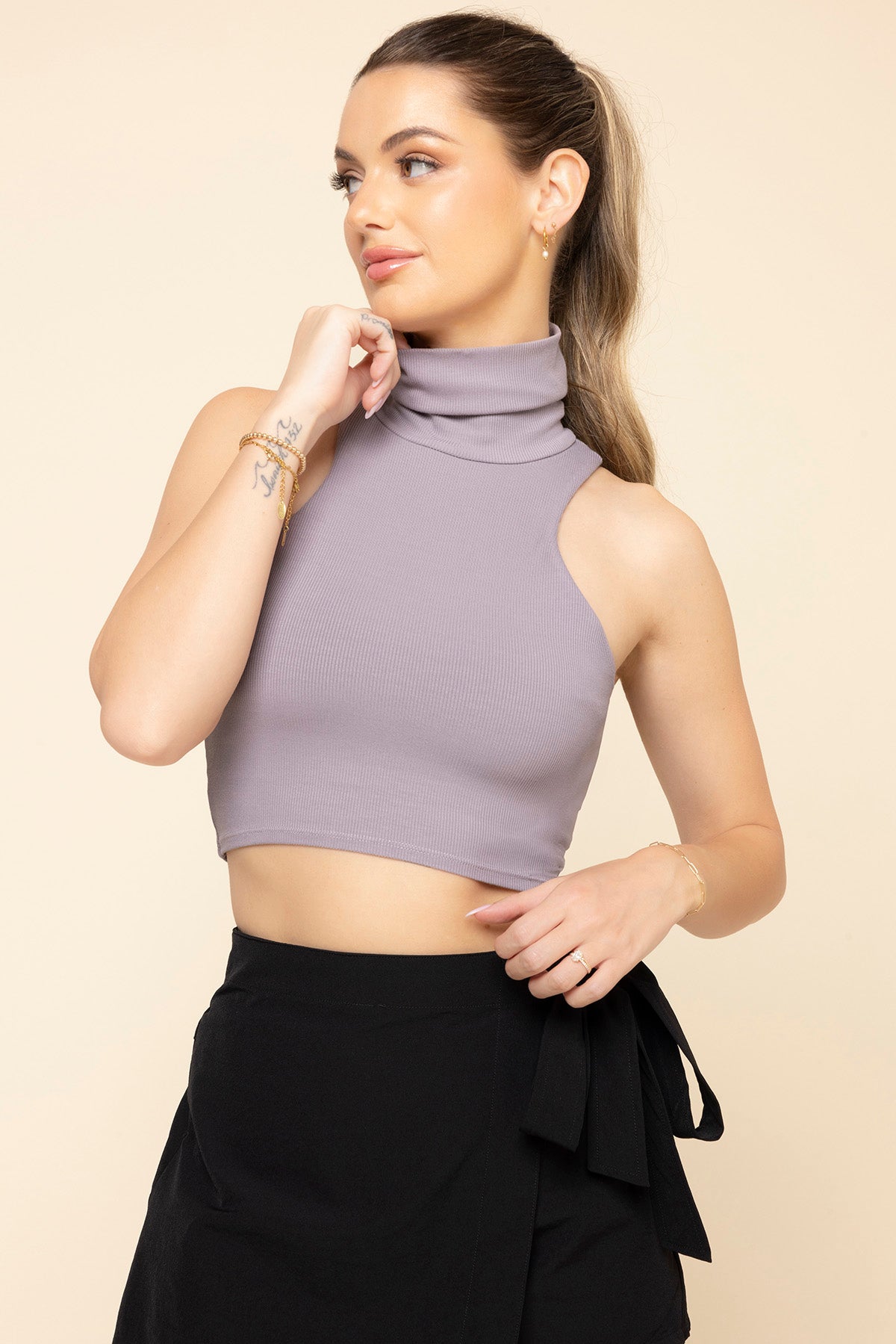 I Feel Cute Crop Top - Dusty Mauve