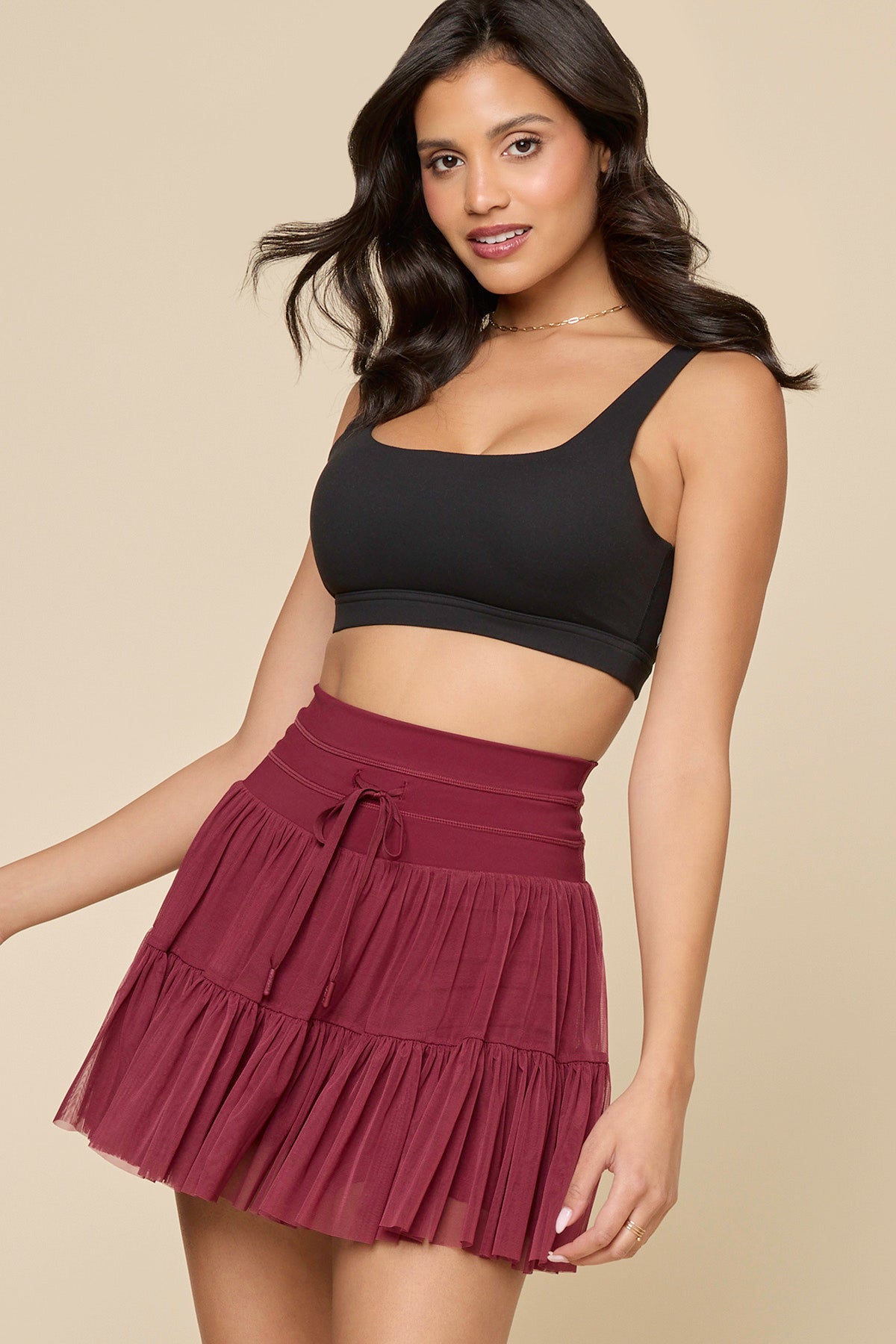 Pirouette Skort (Longer) - Crimson