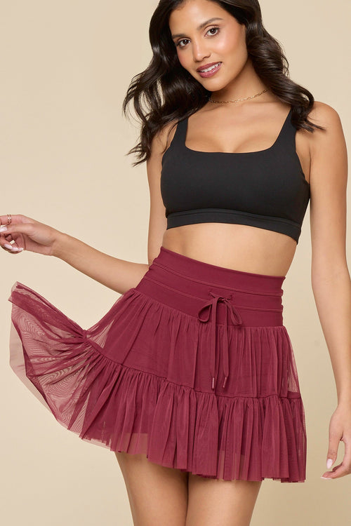 Pirouette Skort (Longer) - Crimson