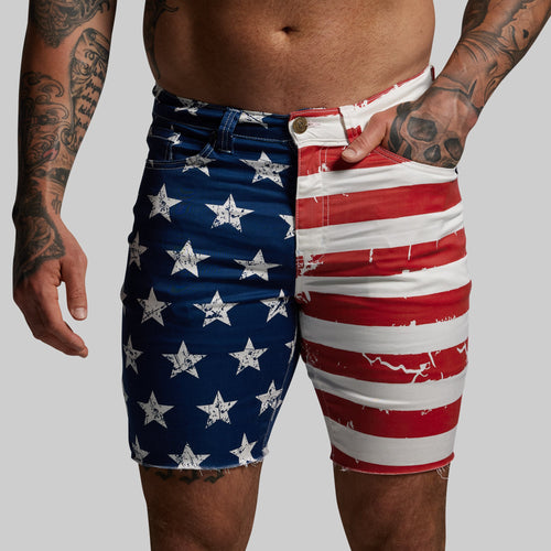 FLEX Stretchy Jort 7" (American Flag)