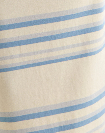 Amalia Midi Skirt in Cream with Blue and Grey Stripes