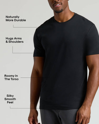 Black Tall Pima Cotton Blend Crew