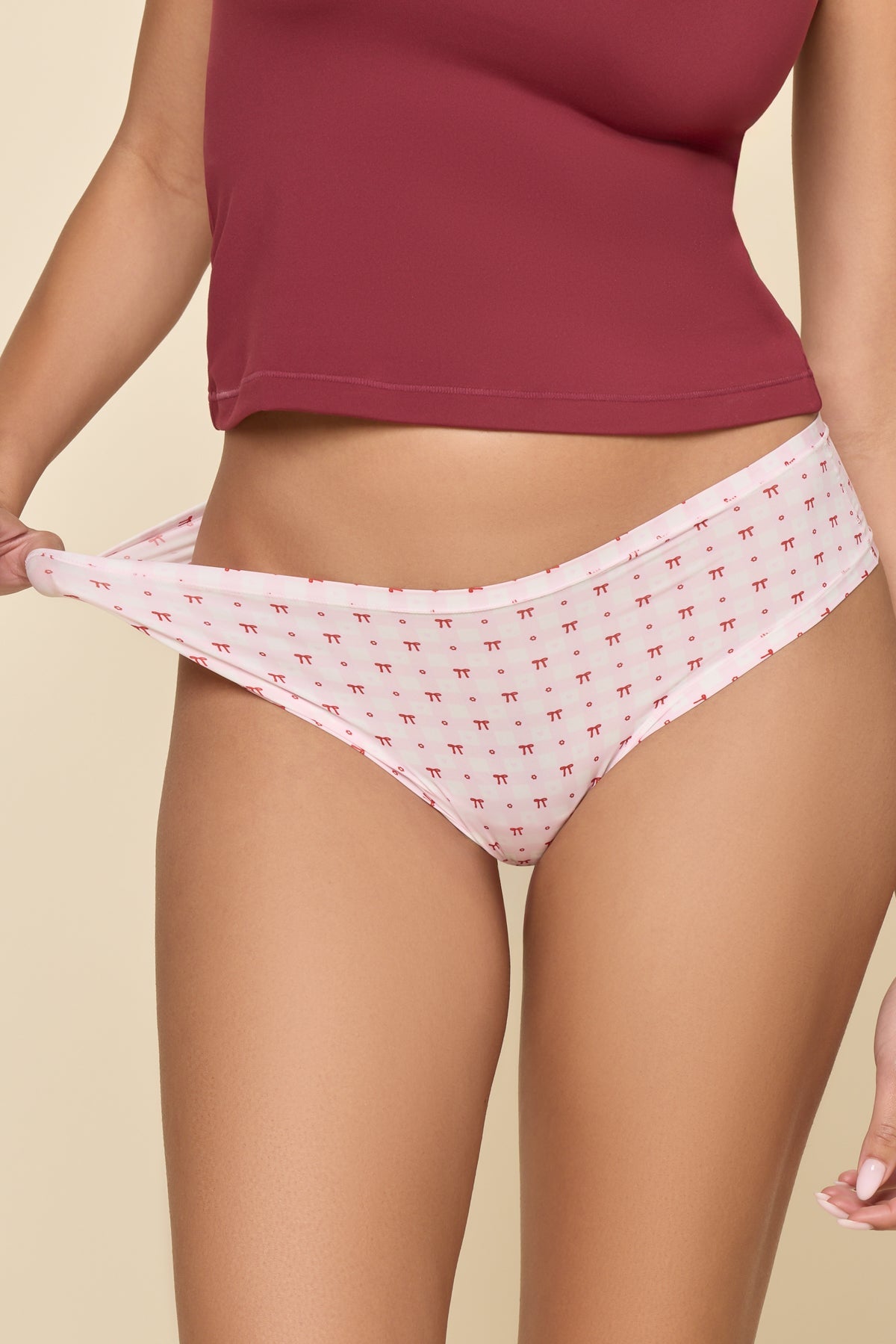 Next to Nothing Thong Panty - Gingham Bows