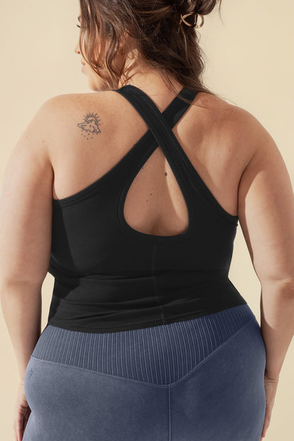 Not Your Typical Tank (Built-in Bra) - Black