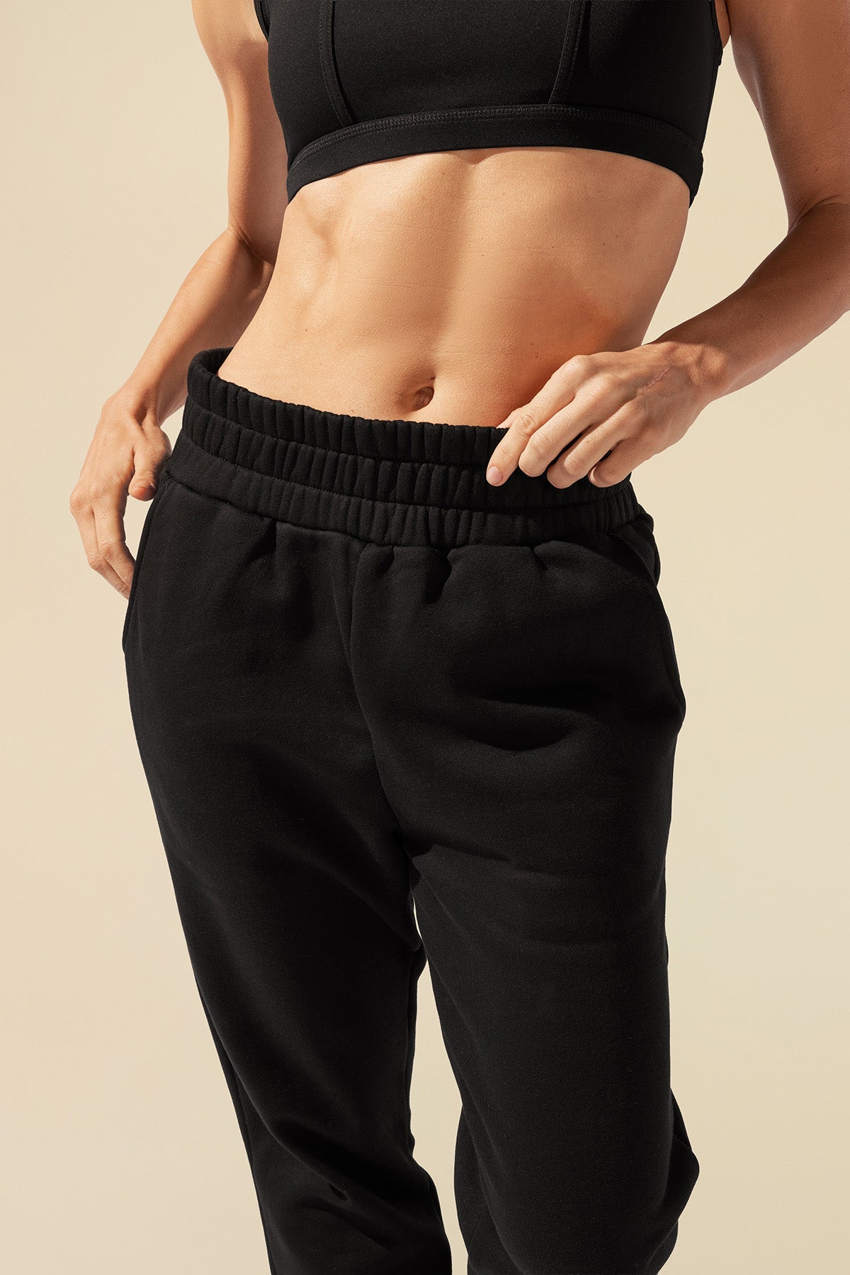 Cloud Rollover Sweatpant - Black