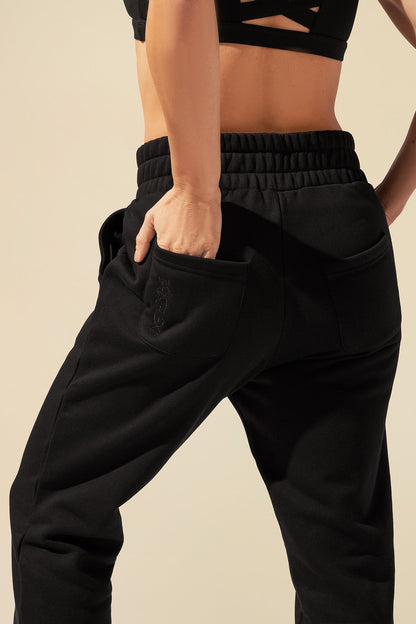 Cloud Rollover Sweatpant - Black