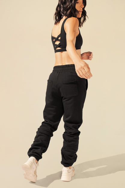 Cloud Rollover Sweatpant - Black