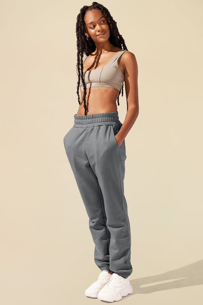 Cloud Rollover Sweatpant - Smoke