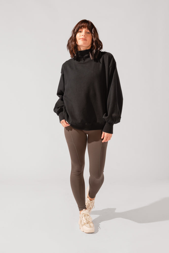 Ooey Gooey Mockneck Sweatshirt - Black