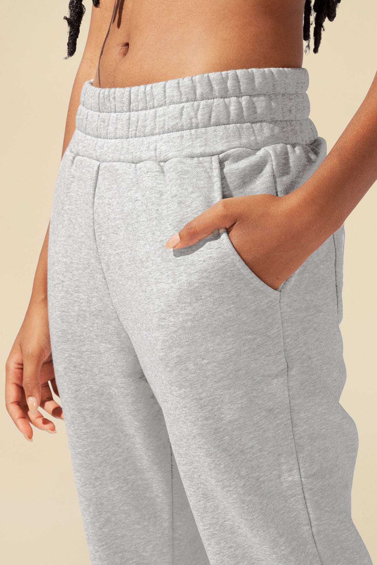 Cloud Rollover Sweatpant - Heather Grey