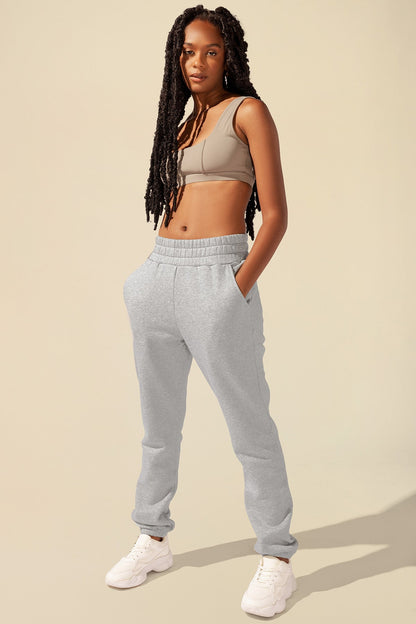 Cloud Rollover Sweatpant - Heather Grey