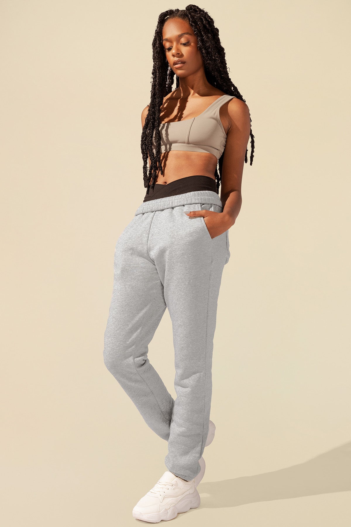 Cloud Rollover Sweatpant - Heather Grey
