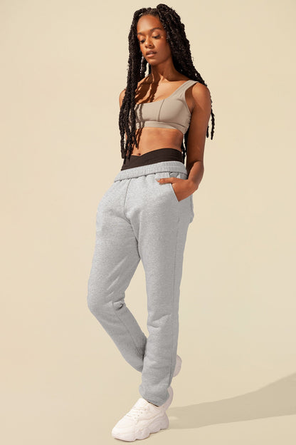 Cloud Rollover Sweatpant - Heather Grey