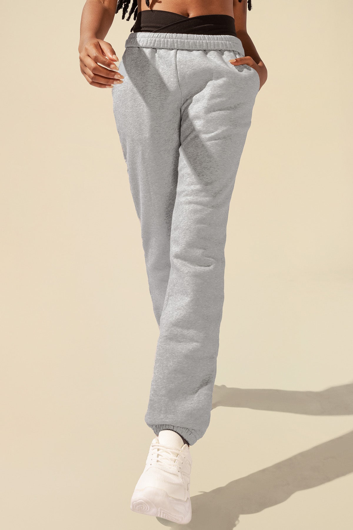 Cloud Rollover Sweatpant - Heather Grey