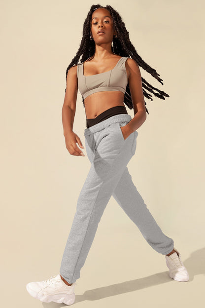 Cloud Rollover Sweatpant - Heather Grey