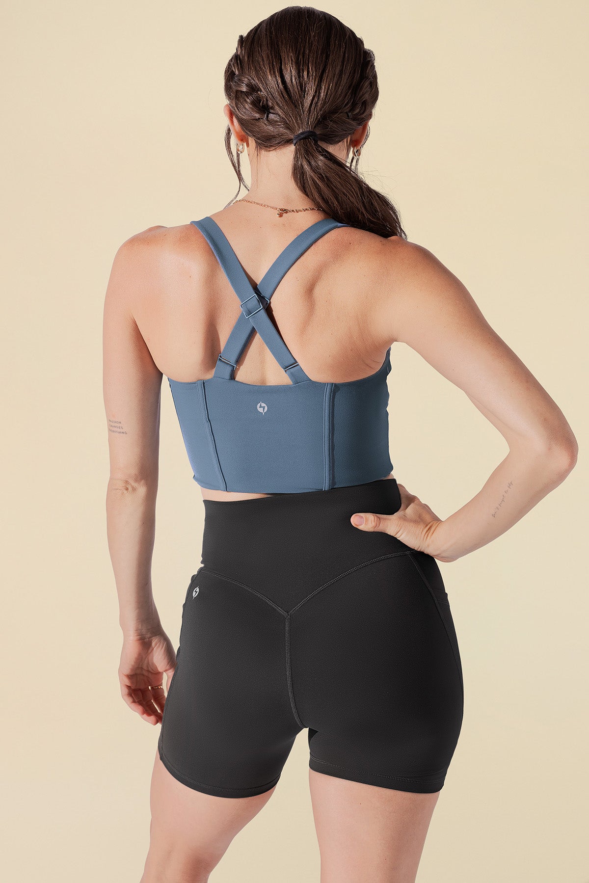 Daphne Corset Crop Top - Indigo Teal