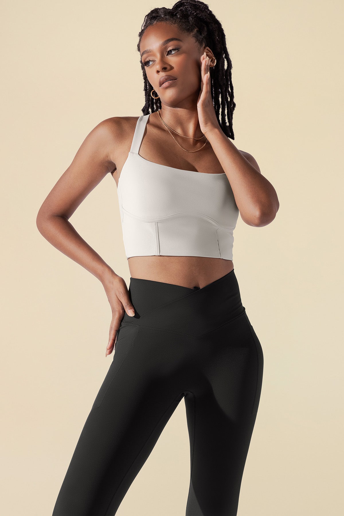 Daphne Corset Crop Top - Light Sand