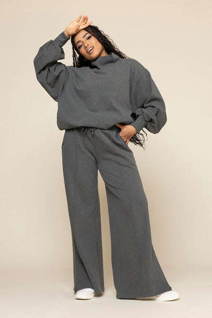 Ooey Gooey Mockneck Sweatshirt - Charcoal Heather