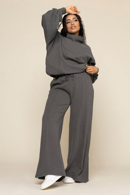 Ooey Gooey Mockneck Sweatshirt - Charcoal Heather
