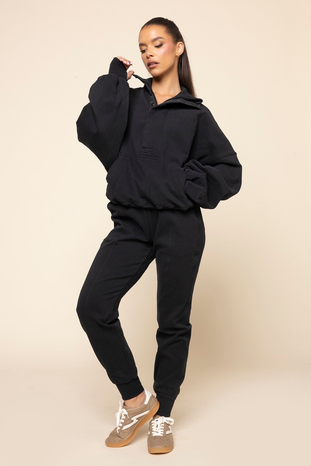 Ooey Gooey Half Zip Sweater - Black