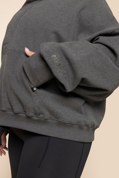 Ooey Gooey Half Zip Sweater - Charcoal Heather