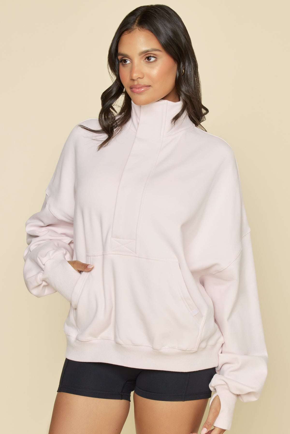 Ooey Gooey Half Zip Sweater - Pink Ice