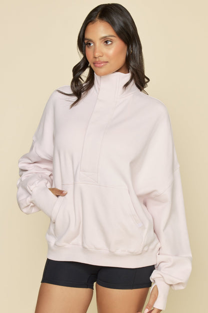 Ooey Gooey Half Zip Sweater - Pink Ice