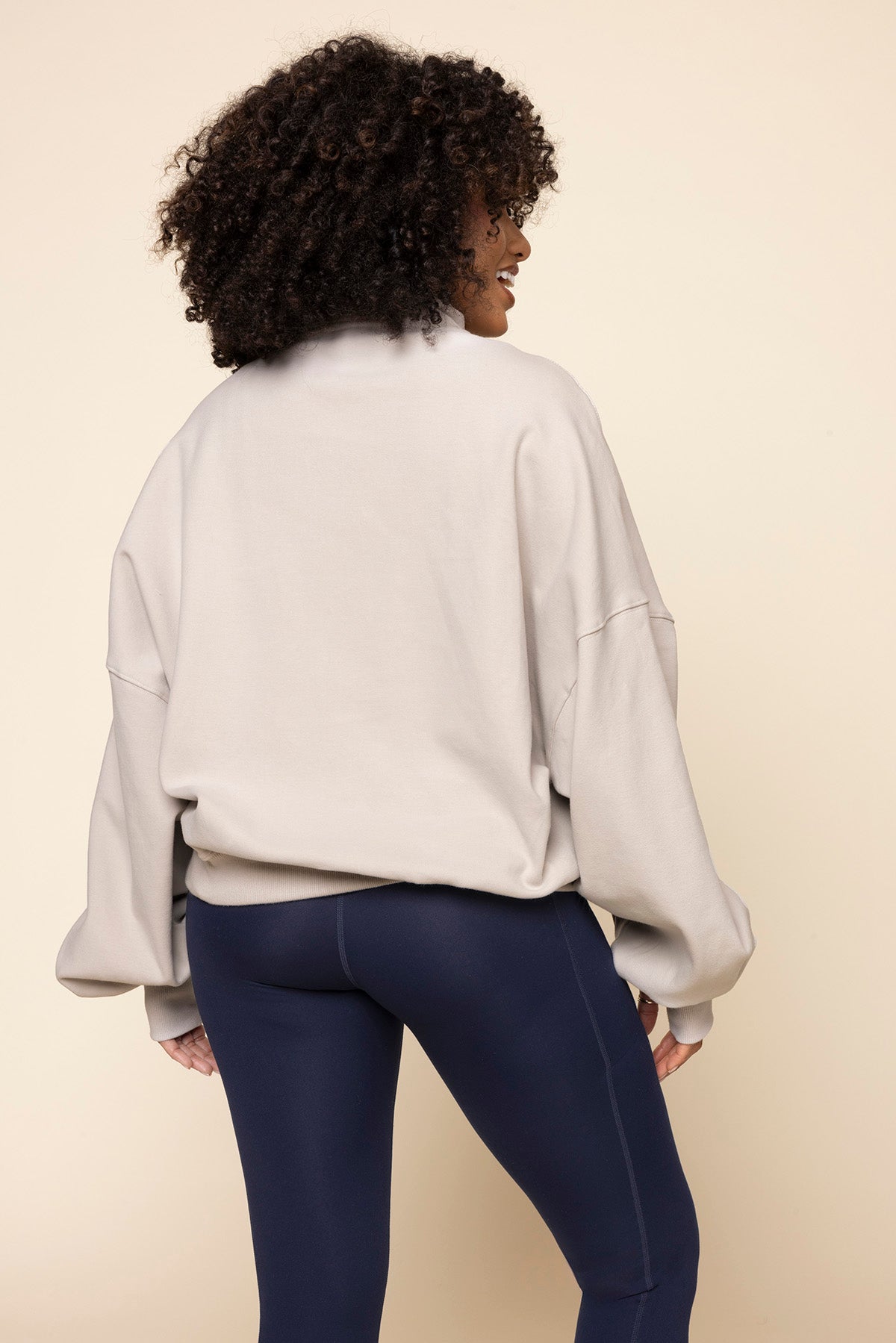 Ooey Gooey Half Zip Sweater - Silver Birch