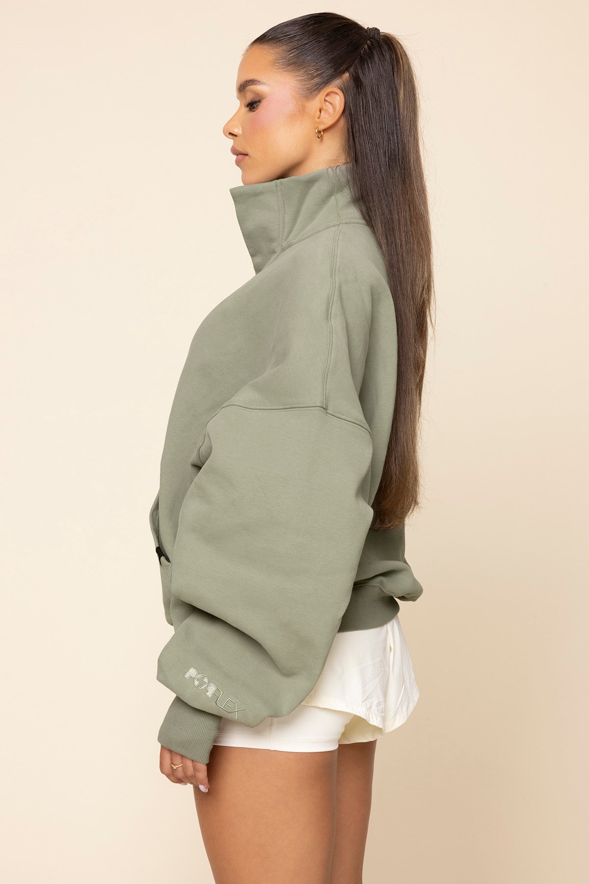 Ooey Gooey Half Zip Sweater - Light Sage