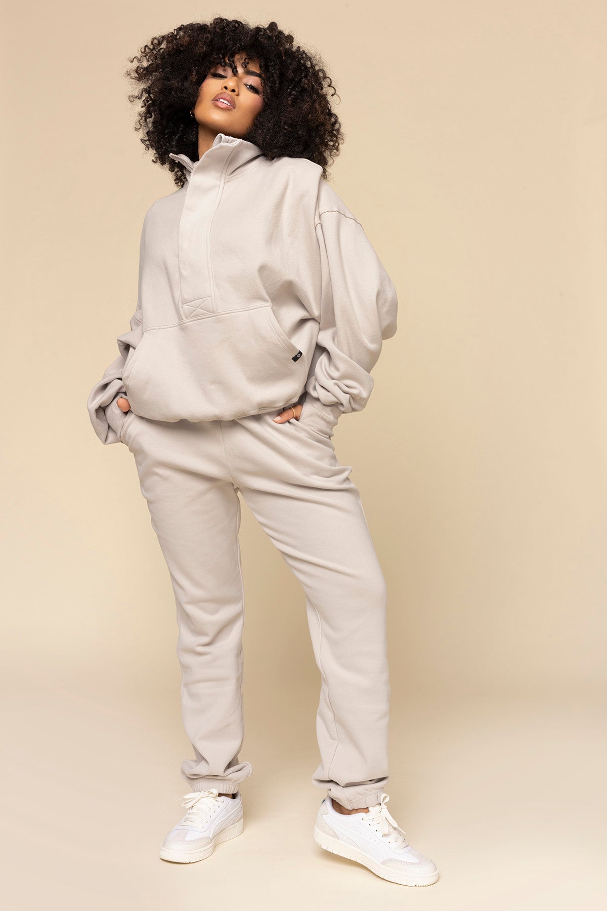 Ooey Gooey Half Zip Sweater - Silver Birch
