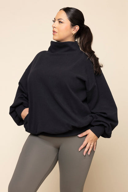 Ooey Gooey Mockneck Sweatshirt - Black