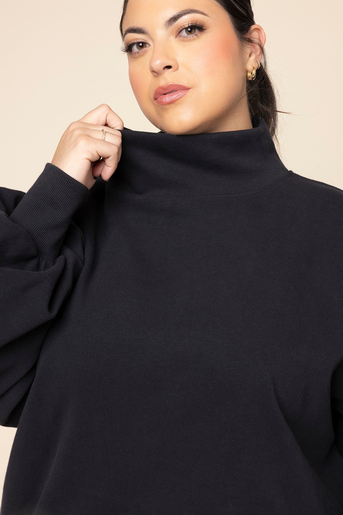 Ooey Gooey Mockneck Sweatshirt - Black