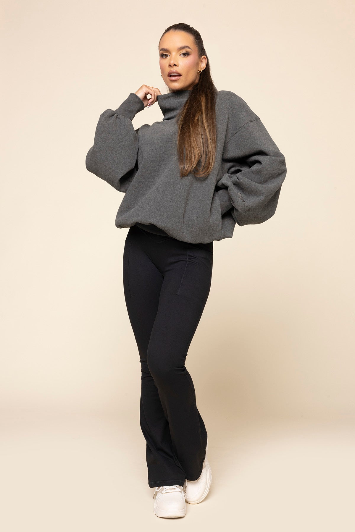 Ooey Gooey Mockneck Sweatshirt - Charcoal Heather