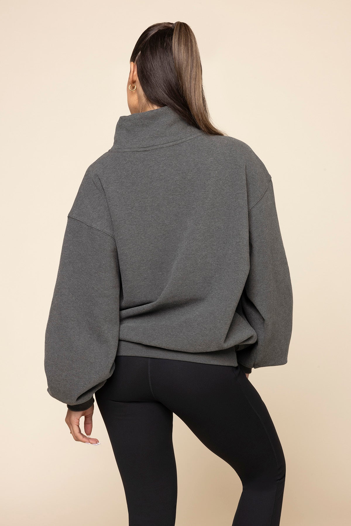 Ooey Gooey Mockneck Sweatshirt - Charcoal Heather