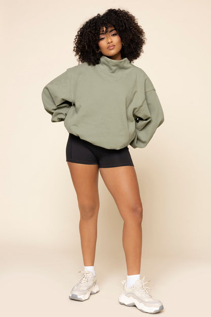 Ooey Gooey Mockneck Sweatshirt - Light Sage