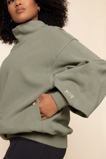 Ooey Gooey Mockneck Sweatshirt - Light Sage