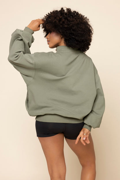 Ooey Gooey Mockneck Sweatshirt - Light Sage