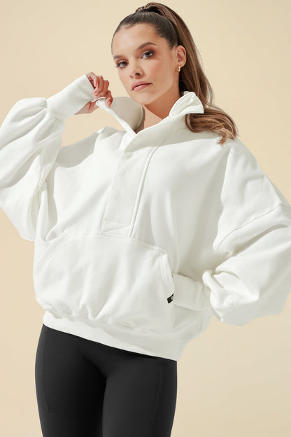 Ooey Gooey Half Zip Sweater - Almond Milk