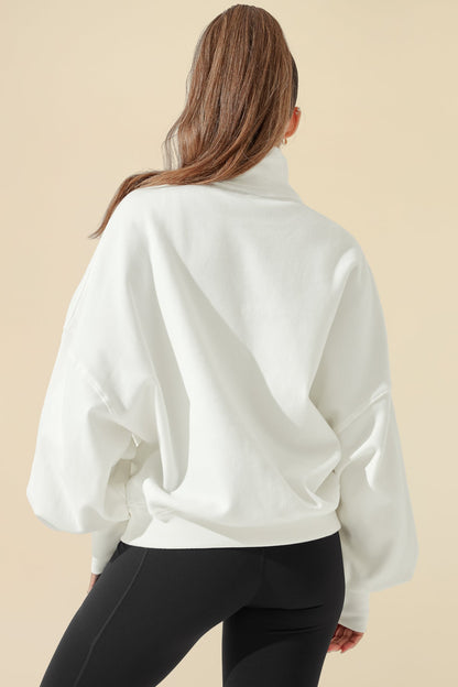 Ooey Gooey Half Zip Sweater - Almond Milk