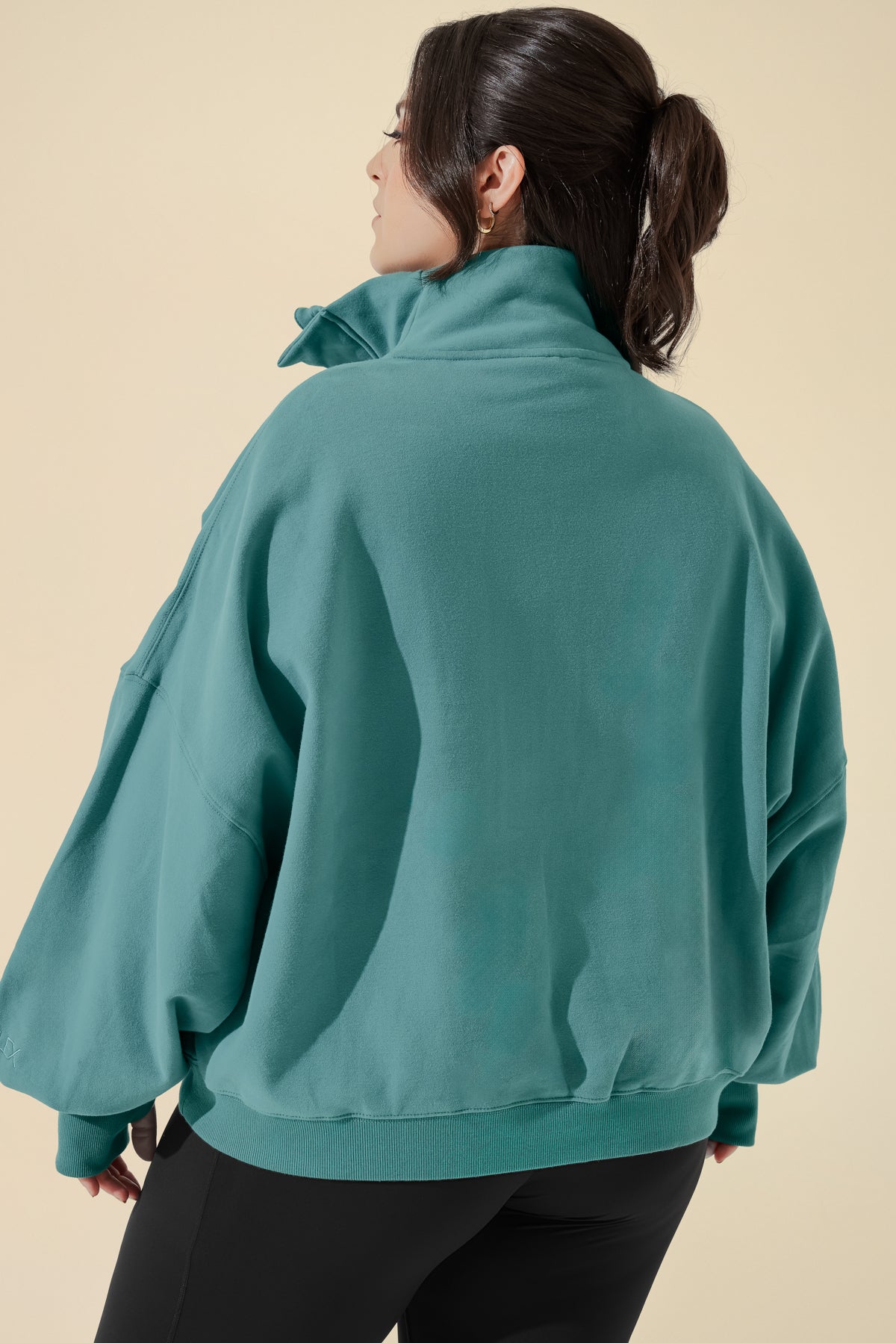 Ooey Gooey Half Zip Sweater - Turquoise